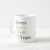 Mug 70e anniversaire Golf Cheers Bières minimal (Devant gauche)