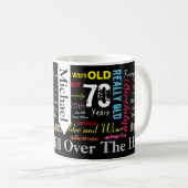 Mug 70e anniversaire heureux en style Graffiti (Devant droit)