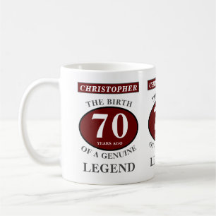 Mug 70e anniversaire Red Genuine Legend Ajouter votre 