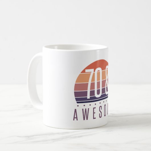 Mug 70e anniversaire Retro Sunset (Devant gauche)
