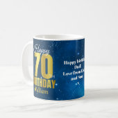 Mug 70e anniversaire Typographie de l'espace bleu (Devant gauche)