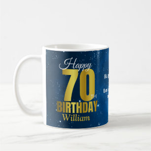 Mug 70e anniversaire Typographie de l'espace bleu