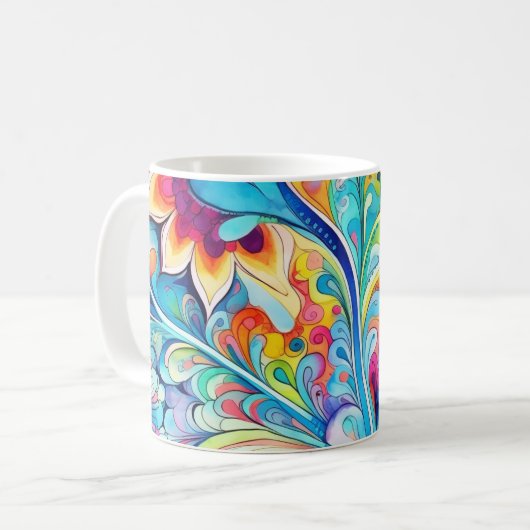 Mug 70s 60s Psychedelic Hippy Retro Hip (Devant gauche)