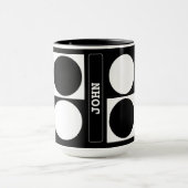 Mug 70s Checks and Circles Black and White (Centre)