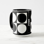 Mug 70s Checks and Circles Black and White (Devant gauche)