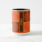 Mug 70s Checks and Circles Flame Orange (Centre)