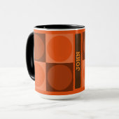 Mug 70s Checks and Circles Flame Orange (Devant gauche)