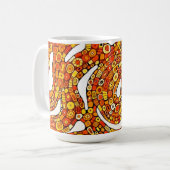 Mug 70s Colors Red Orange Yellow Abstract Design (Devant gauche)