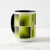 Mug 70s Rainbow Squares Monochrome Green (Devant gauche)