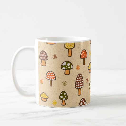 Mug 70s Style Retro Mushrooms (Gauche)