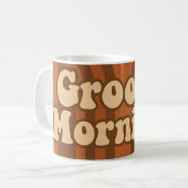 Mug 70s Style with Orange & Brown Geometric Design (Devant gauche)