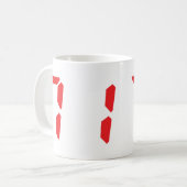 Mug 71 71 numéro numérique du réveil rouge (Devant gauche)
