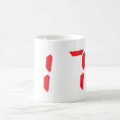Mug 71 71 numéro numérique du réveil rouge (Centre)