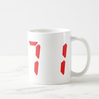 Mug 71 71 numéro numérique du réveil rouge