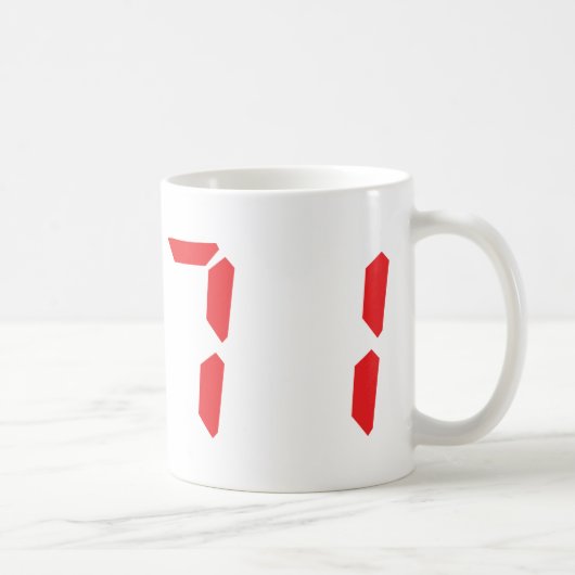 Mug 71 71 numéro numérique du réveil rouge (Droite)