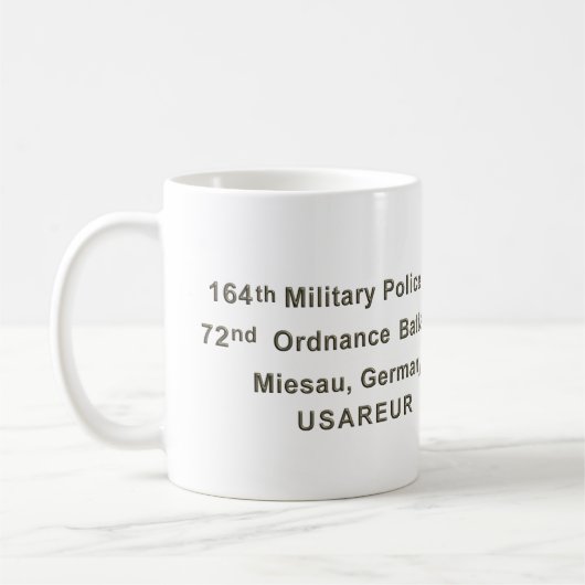 Mug 72e Bataillon d'artillerie Insignia Patch Coffee M (Gauche)