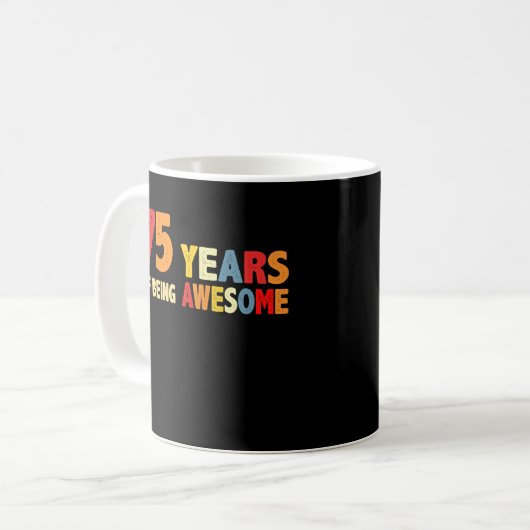 Mug 75 Ans D'Être Des Cadeaux Impressionnants 75 Ans (Devant gauche)