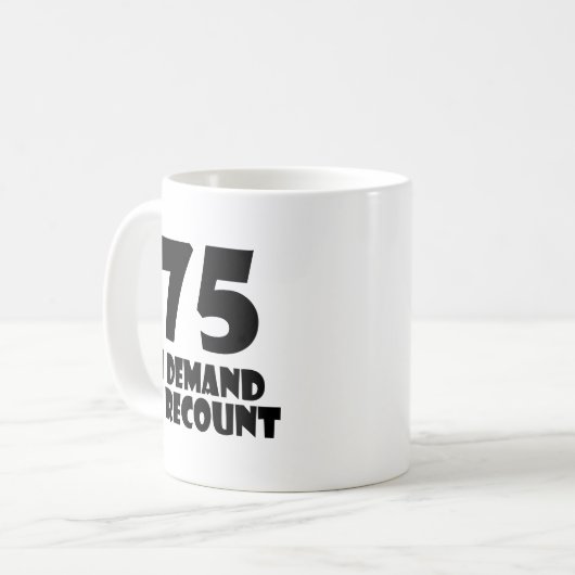 Mug 75 Je Demande Un Compte Rendu Conception Anniversa (Devant gauche)