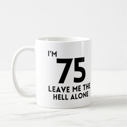 Mug 75e anniversaire Mignonne fête de 75 ans (Gauche)