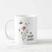 Mug 75e cadeau d'anniversaire pour les femmes Fleurs s (Gauche)