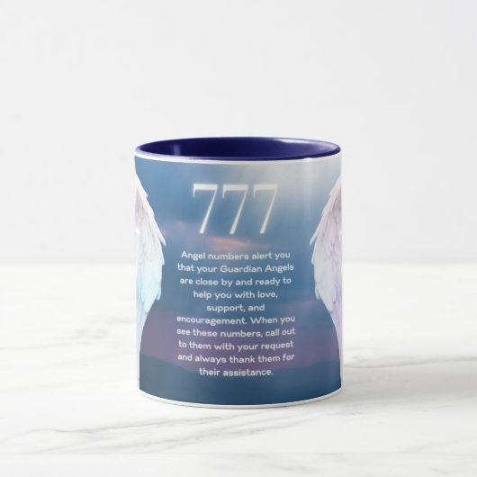 Mug 777 Numéros d'anges Chakra Anges ailes (Centre)