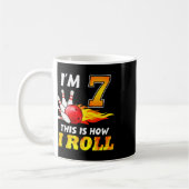 Mug 7 Anniversaire Bowling C'Est Comme Je Roule 7 Ans  (Gauche)