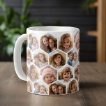 Mug 7 Photo Collage - motif hexagone funky<br><div class="desc">Collage photo motif de nid d'abeille funky. Les photos carrés fonctionnent mieux avec ce modèle. Ajoutez vos photos préférées à ce modèle amusant. Vous pouvez utiliser des photos carrés ou n'importe quelle photo pour cette grille.</div>