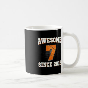 Mug 7e anniversaire Basketball 7 ans Awesome depuis