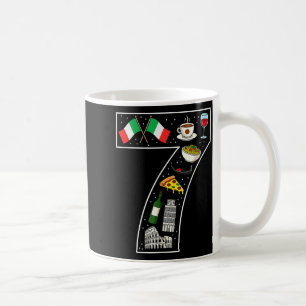 Mug 7e anniversaire Culture italienne 7 ans Drapeau de