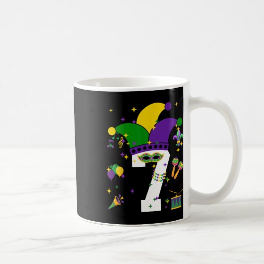 Mug 7e anniversaire Mardi Gras Thème 7 ans Garçons Ki (Droite)