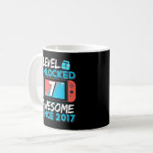 Mug 7E Niveau 7 Déverrouillé Awesome Video Gamer 2017 (Devant gauche)