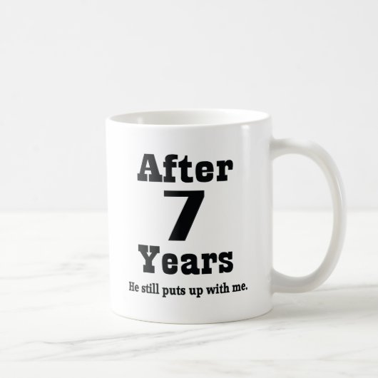 Mug 7ème Anniversaire (drôle) (Droite)