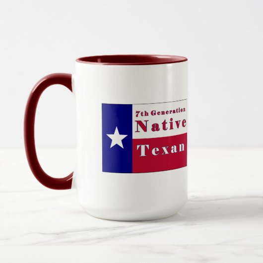 Mug 7ème Drapeau texan indigène de génération (Gauche)