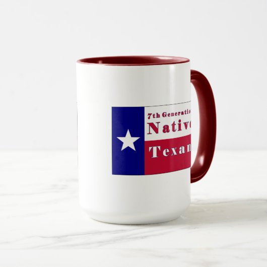 Mug 7ème Drapeau texan indigène de génération (Devant droit)