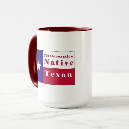 Mug 7ème Drapeau texan indigène de génération (Devant gauche)