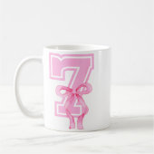 Mug 7th Birthday Girl Coquette Nk Bows Seven Years Old (Gauche)