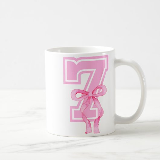 Mug 7th Birthday Girl Coquette Nk Bows Seven Years Old (Droite)