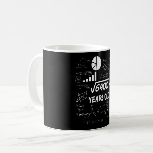 Mug 80 Ans Enseignant de mathématiques Anniversaires 8 (Devant gauche)