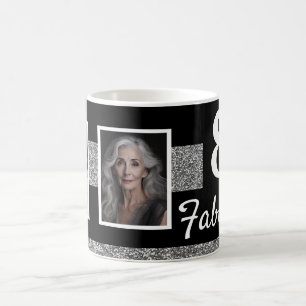 Mug 80 ans et Fabuleux Paillettes Argentées 2 Photos A
