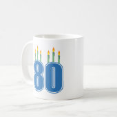 Mug 80 bougies d'anniversaire (bleu/vert) (Devant gauche)