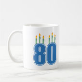 Mug 80 bougies d'anniversaire (bleu/vert) (Gauche)