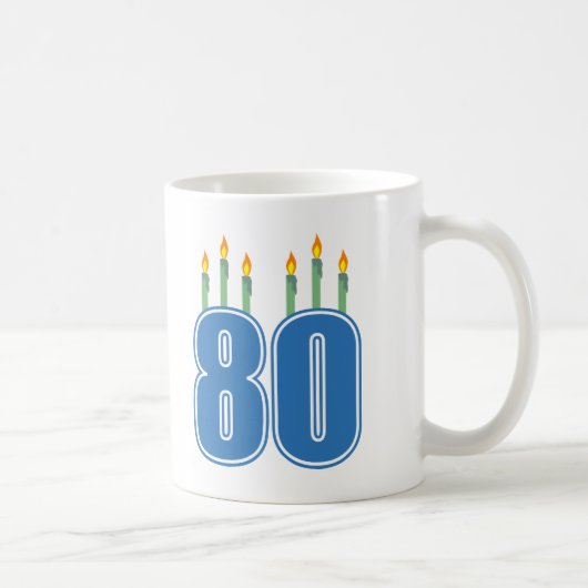 Mug 80 bougies d'anniversaire (bleu/vert) (Droite)