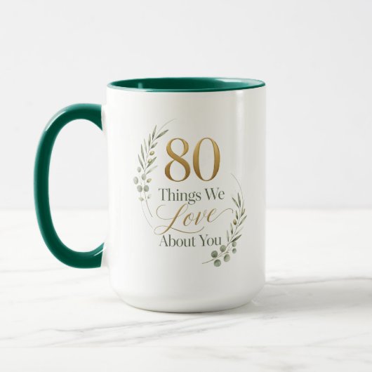 Mug 80 choses que nous aimons chez Maman (Gauche)