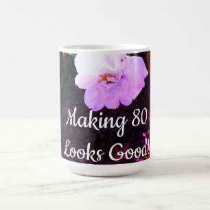 Mug 80 Citation Une Rose Avant Arrière Photo