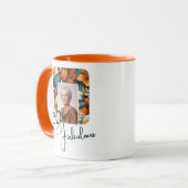 Mug 80 et fabuleux Motif Flower Photo Anniversaire (Devant gauche)