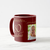 Mug 80 et fabuleux ornement 80e anniversaire Photo (Devant gauche)