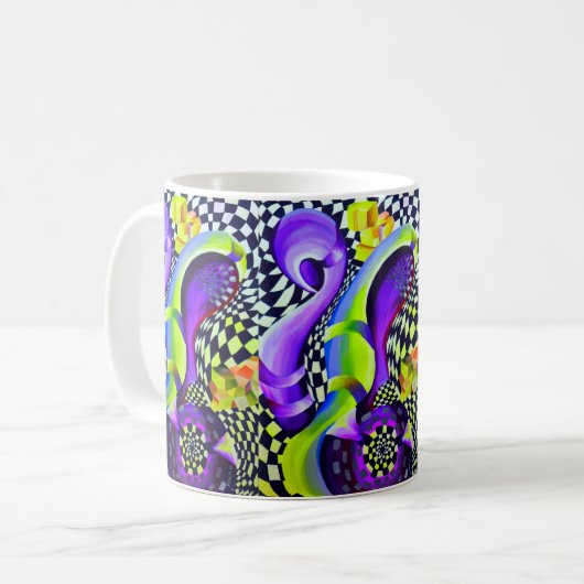 Mug 80 s Art Deco Geometric Pattern (Devant gauche)