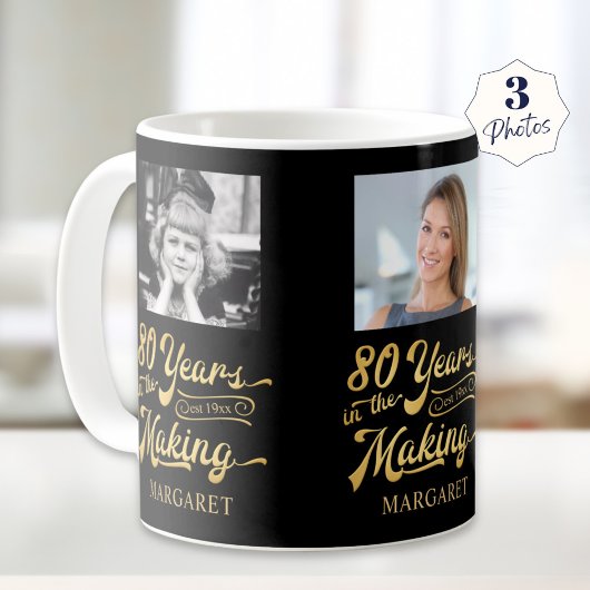 Mug 80e anniversaire 80 ans dans la fabrication 3 phot