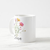 Mug 80e anniversaire 80 Fleur florale personnalisée po (Devant gauche)