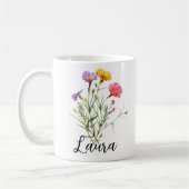Mug 80e anniversaire 80 Fleur florale personnalisée po (Gauche)